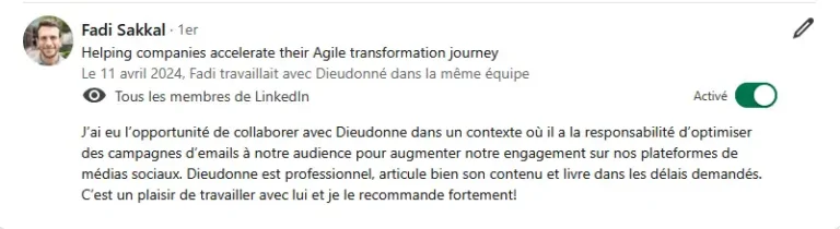 Faddi Sakkal, Expert en Transformation Agile